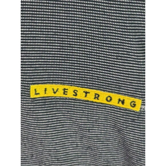 Vintage Nike Polo Shirt Men's Medium Black Striped‎ Livestrong Lance Armstrong - Picture 4 of 13